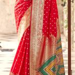 Ebullience Red Soft Banarasi Silk Saree With Unique Blouse Piece