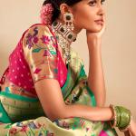 Proficient Sea Green Paithani Silk Saree With Phenomenal Blouse Piece