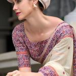 Quixotic Beige Cotton Silk Saree With Lustrous Blouse Piece
