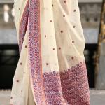 Quixotic Beige Cotton Silk Saree With Lustrous Blouse Piece