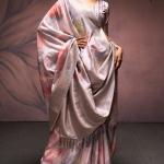 Majesty Grey Digital Printed Soft Silk Saree With Fancifull Blouse Piece