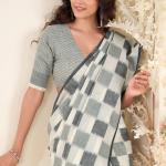 Smart Off White Cotton Silk Saree With Jubilant Blouse Piece