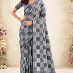 Exquisite Grey Cotton Silk Saree With Comely Blouse Piece