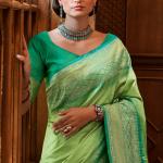 Sumptuous Sea Green Soft Banarasi Silk Saree With Incredible Blouse Piece