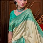Quixotic Beige Soft Banarasi Silk Saree With Ineffable Blouse Piece