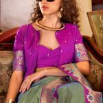 Fugacious Green Pure Zari Weaving Banarasi Silk Saree With Demure Blouse Piece