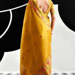Prettiest Golden Banarasi Tissue Silk Saree With Majesty Blouse Piece