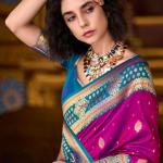 Elision Dark Pink Soft Banarasi Silk Saree With Woebegone Blouse Piece