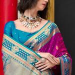 Elision Dark Pink Soft Banarasi Silk Saree With Woebegone Blouse Piece