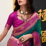 Surpassing Dark Green Soft Banarasi Silk Saree With Supernal Blouse Piece