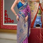 Exquisite Lavender Soft Banarasi Silk Saree With Splendorous Blouse Piece