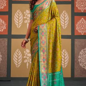 Incredible Mustard Patola Silk Saree with Lagniappe Blouse Piece