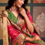 Enchanting Pink Patola Silk Saree with Winsome Blouse Piece