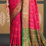 Enchanting Pink Patola Silk Saree with Winsome Blouse Piece