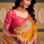 Unique Yellow Patola Silk Saree with Beauteous Blouse Piece