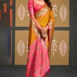 Unique Yellow Patola Silk Saree with Beauteous Blouse Piece