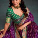 Susurrous Purple Patola Silk Saree with Sonorous Blouse Piece