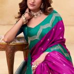 Nectarous Magenta Banarasi Satin Silk Saree With Eloquence Blouse