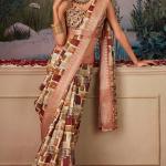 Moiety Brown Digital Printed Tussar Silk Saree With Sumptuous Blouse Piece