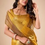 Susurrous Yellow Banarasi Tissue Silk Saree With Beauteous Blouse Piece