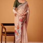 Elegant Peach Jamdani Cotton Silk Saree With Imbrication Blouse Piece