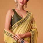 Stunner Yellow Jamdani Cotton Silk Saree With Dissemble Blouse Piece