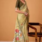 Majesty Dark Beige Jamdani Cotton Silk Saree With Fugacious Blouse Piece