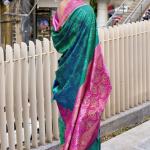 Stunner Green Soft Banarasi Silk Saree With Gossamer Blouse Piece
