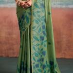 Resplendent Green Cotton Silk Saree With Flamboyant Blouse Piece