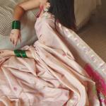 Niharika Jain in Peach Pure Munga Cotton Saree