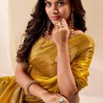 Gossamer Mustard Pure Zari Weaving Banarasi Tissue Silk Saree With Majesty Blouse Piece