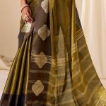 Woebegone Golden Pure Zari Weaving Banarasi Tissue Silk Saree With Murmurous Blouse Piece