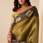 Woebegone Golden Pure Zari Weaving Banarasi Tissue Silk Saree With Murmurous Blouse Piece