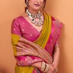 Ratatouille Mustard Banarasi Satin Silk Saree With Forbearance Blouse