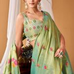 Redolent Green Banarasi Tissue Silk Saree With Forbearance Blouse Piece