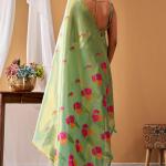 Redolent Green Banarasi Tissue Silk Saree With Forbearance Blouse Piece