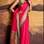 Gossamer Dark Pink Patola Silk Saree with Grandiose Blouse Piece