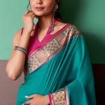 Murmurous Firozi Patola Silk Saree with Mellifluous Blouse Piece