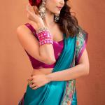 Unequalled Firozi Patola Silk Saree with Beautiful Blouse Piece