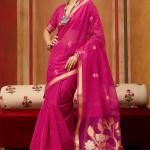Evocative Dark Pink Pure Munga Cotton Silk Saree With Precious Blouse Piece