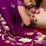 Skinny Purple Pure Munga Cotton Silk Saree With Sempiternal Blouse Piece