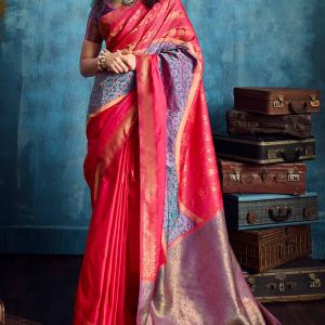 Profuse Red Soft Pochampally Silk Saree With Wonderful Blouse Piece