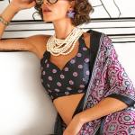 Surpassing Dark Pink Digital Printed Satin Silk Saree With Blissful Blouse Piece