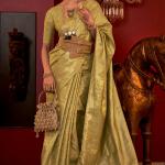 Refreshing Green Soft Banarasi Silk Saree With Adorable Blouse Piece