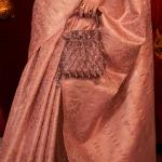 Staring Peach Soft Banarasi Silk Saree With Mesmerising Blouse Piece