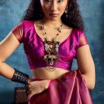 Pleasurable Purple Kanjivaram Silk Saree With Amiable Blouse Piece