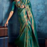 Resonant Green Kanjivaram Silk Saree With Entrancing Blouse Piece