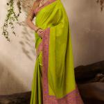 Prodigal Green Kanjivaram Silk Saree With Surpassing Blouse Piece