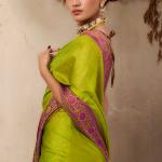 Prodigal Green Kanjivaram Silk Saree With Surpassing Blouse Piece