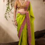 Prodigal Green Kanjivaram Silk Saree With Surpassing Blouse Piece